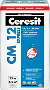 Клей для плитки Ceresit CM 12 Express, 25кг быстросохнущий